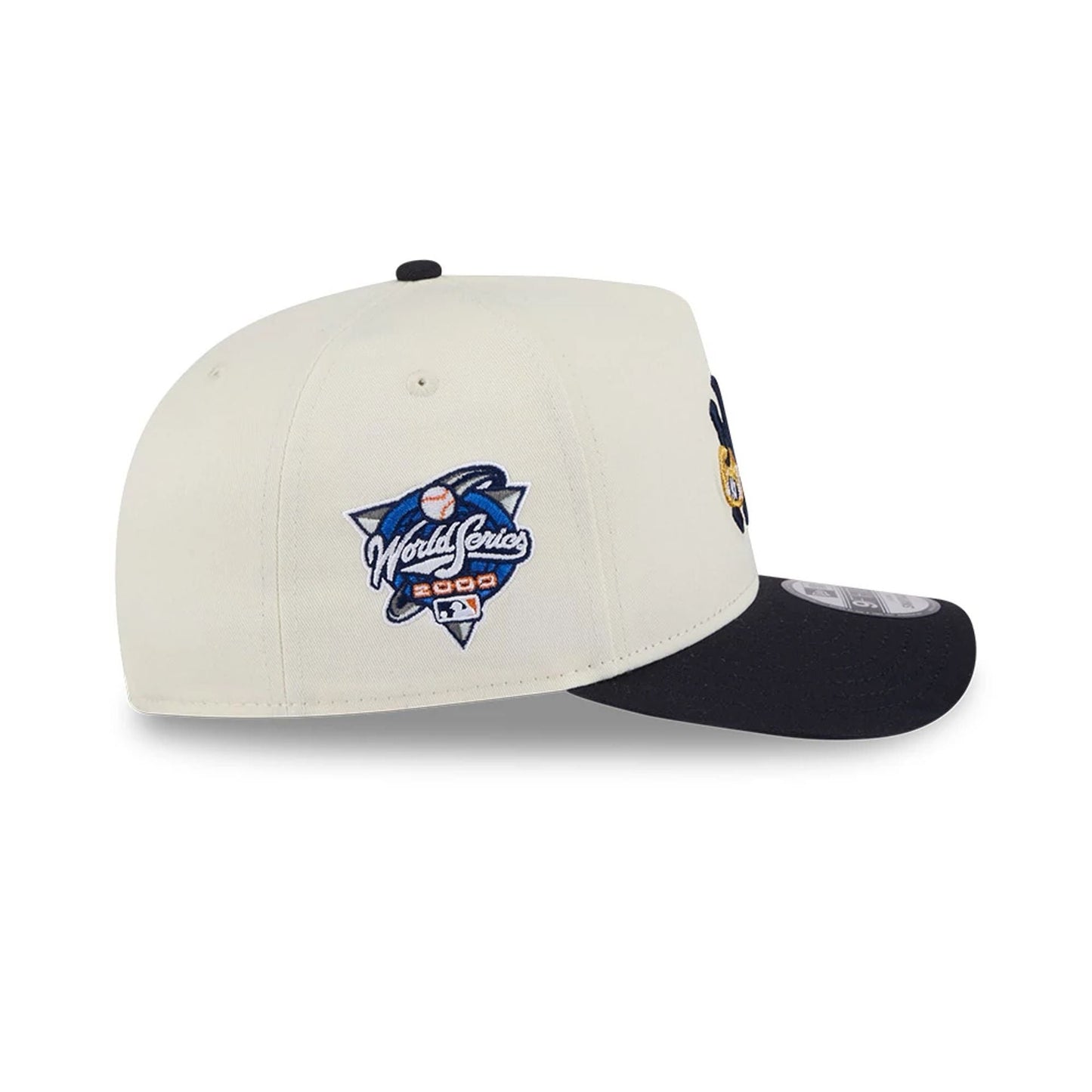 Pictured is this MLB 3 Times World Series New York Yankees 9FIFTY A-Frame Snapback cap in white. 5