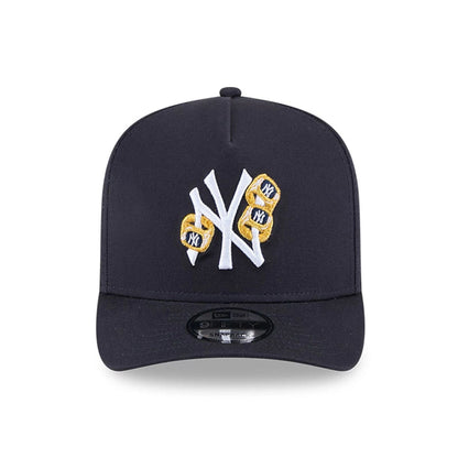 Pictured is this MLB 3 Times World Series New York Yankees 9FIFTY A-Frame Snapback cap in navy. 3