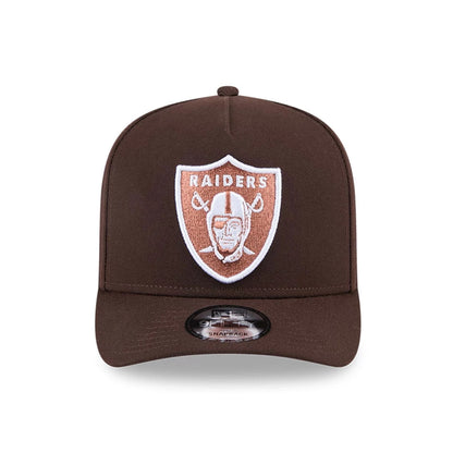 This is a Las Vegas Raiders NFL Metallic Dark Brown 9FIFTY A-Frame Snapback Adjustable Cap 3