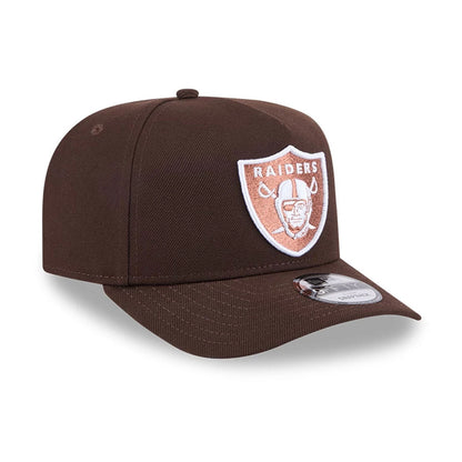 This is a Las Vegas Raiders NFL Metallic Dark Brown 9FIFTY A-Frame Snapback Adjustable Cap 4