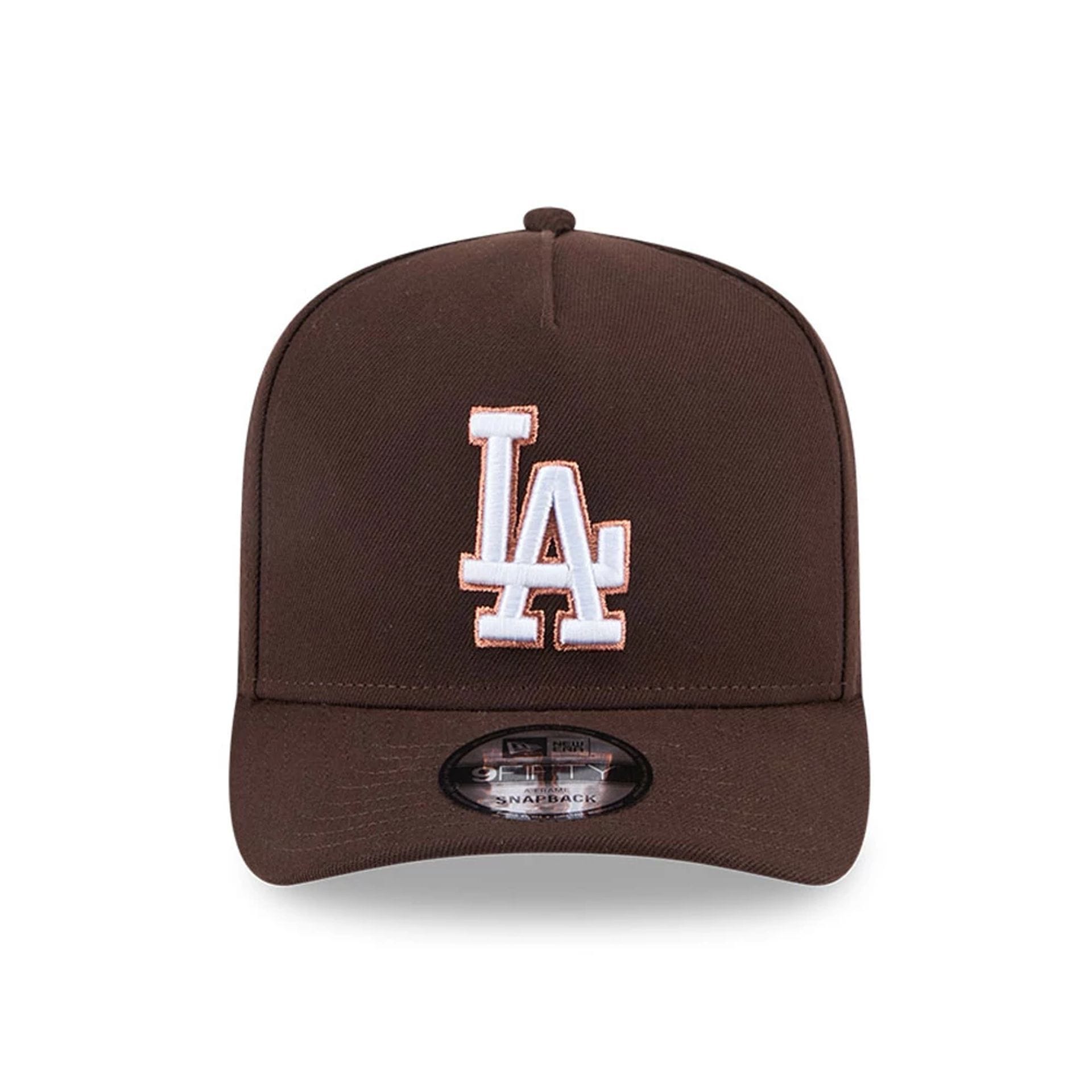 This is a LA Dodgers MLB Metallic Dark Brown 9FIFTY A-Frame Snapback Adjustable Cap 3
