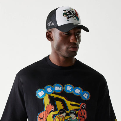 The Male model is wearing Netflix Squid Game Black Oversized T-Shirt 7