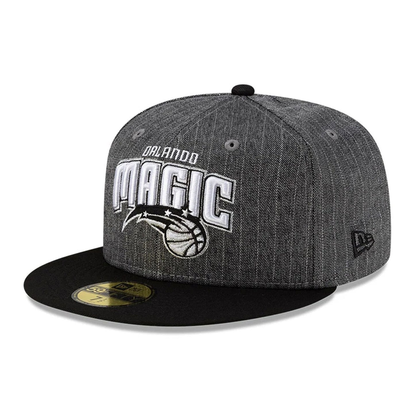 This is a Orlando Magic Black Pinstripe 59FIFTY Fitted Cap 1
