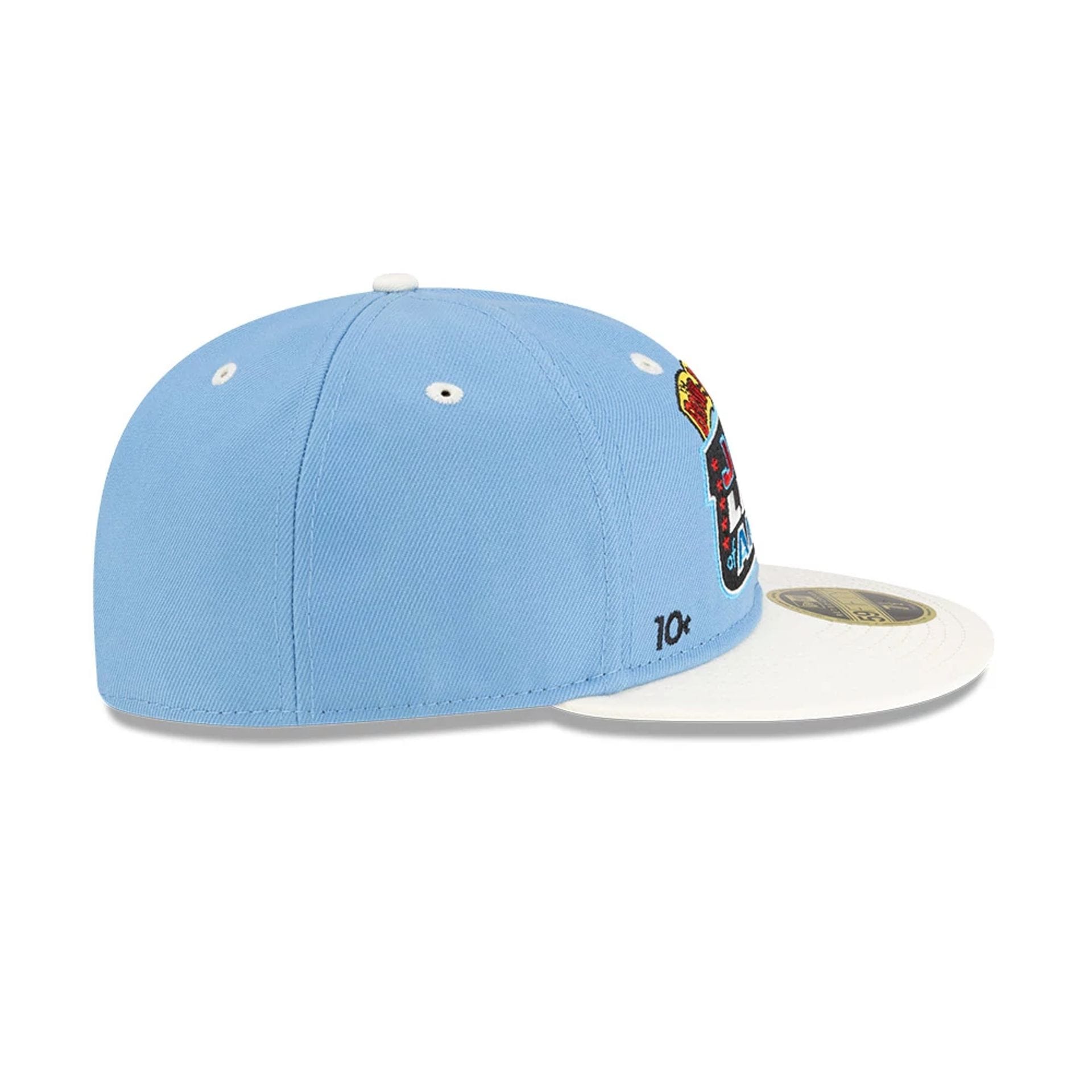 This is a Justice League Of America Pastel Blue Retro Crown 59FIFTY Fitted Cap 6