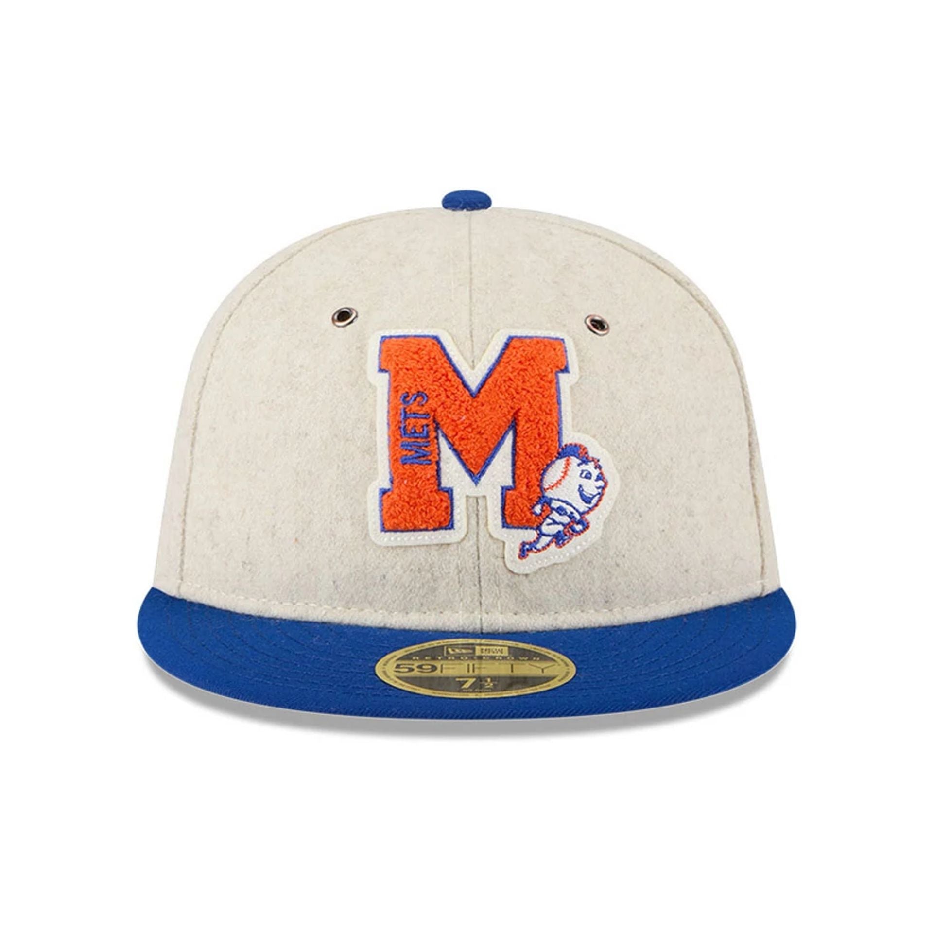 This is a New York Mets Wool Letterman Grey Retro Crown 59FIFTY Fitted Cap 3
