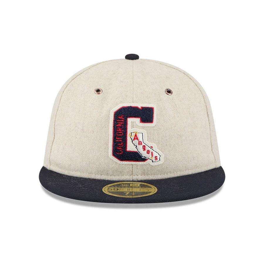 This is a LA Angels Wool Letterman Grey Retro Crown 59FIFTY Fitted Cap 3