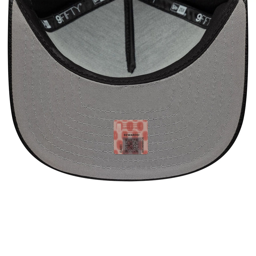 This is a Ohio State Buckeyes Wool Letterman Black 9FIFTY A-Frame Snapback Adjustable Cap 2