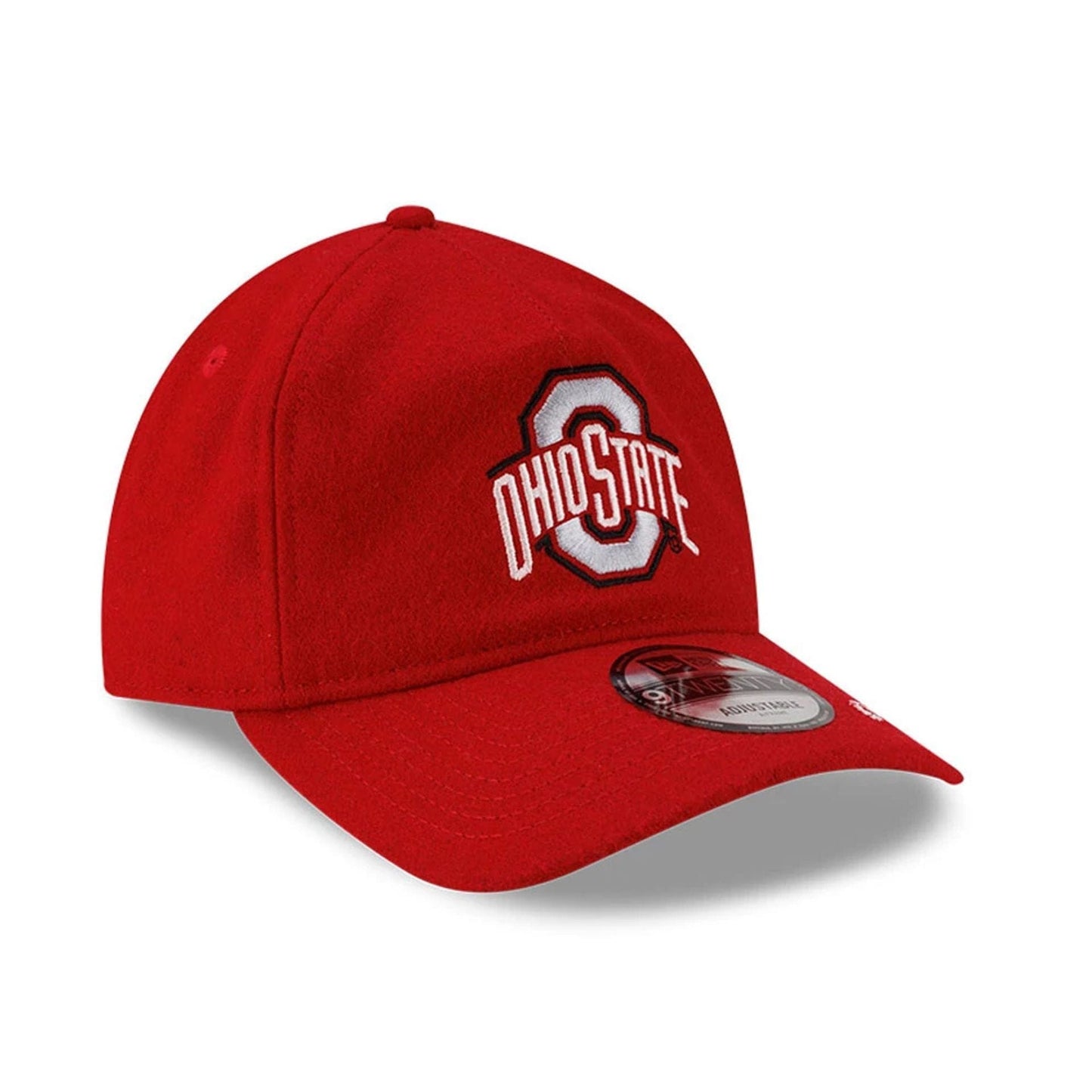 This is a Ohio State Buckeyes Wool Letterman Red 9TWENTY A-Frame Adjustable Cap 4
