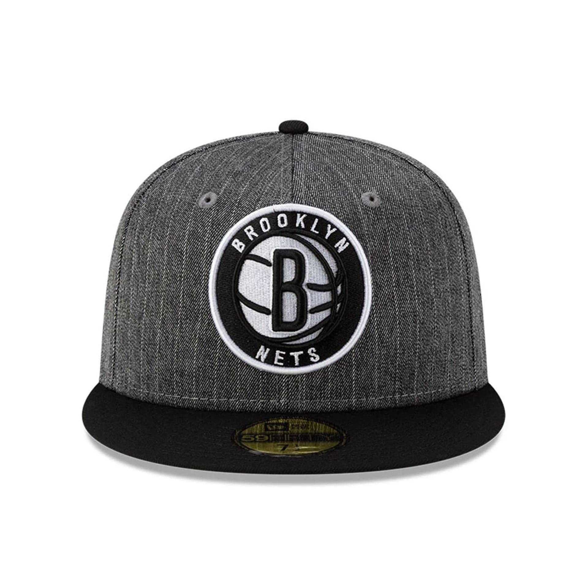 This is a Brooklyn Nets Black Pinstripe 59FIFTY Fitted Cap 3