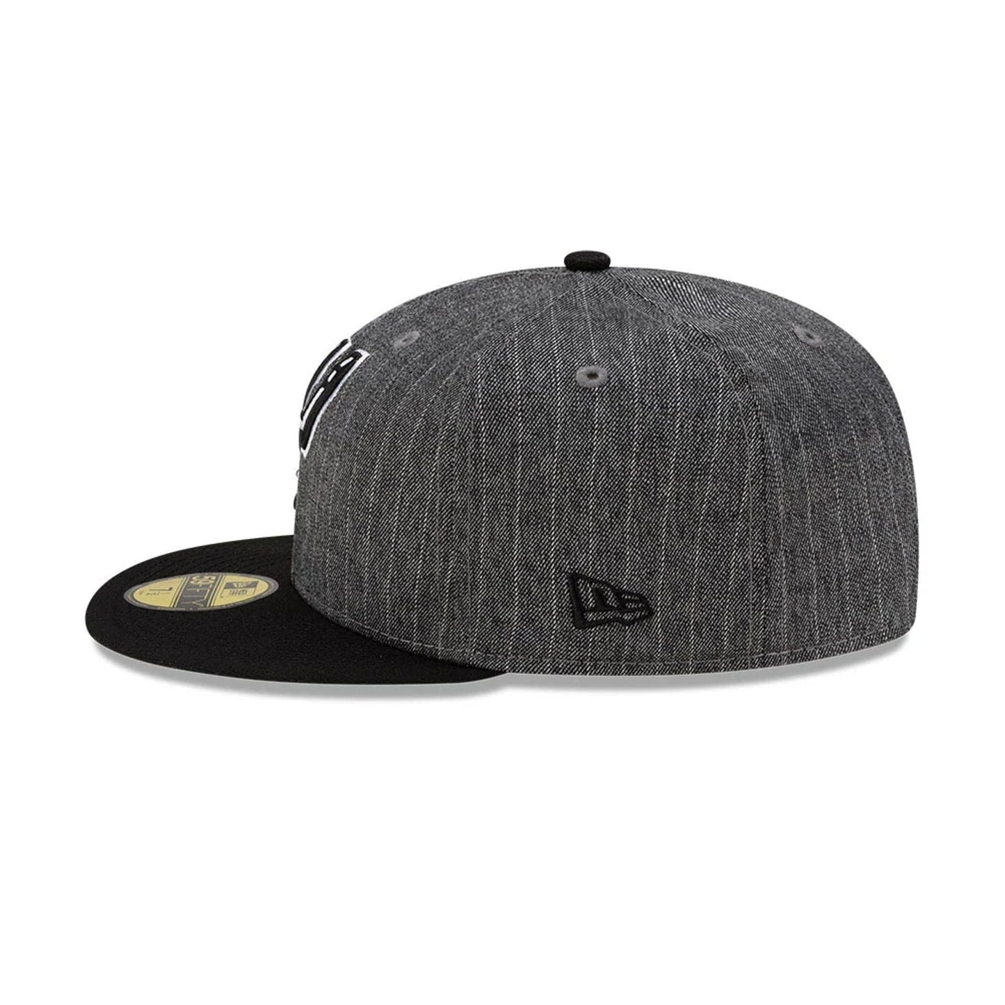 This is a San Antonio Spurs Black Pinstripe 59FIFTY Fitted Cap 6
