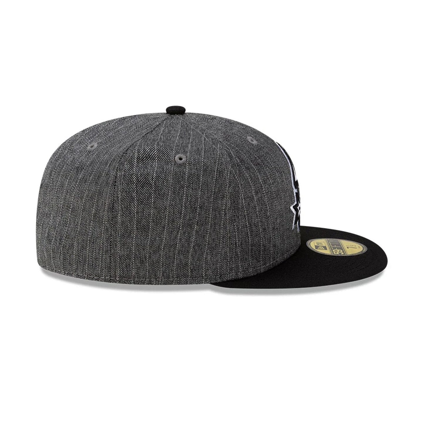 This is a San Antonio Spurs Black Pinstripe 59FIFTY Fitted Cap 7