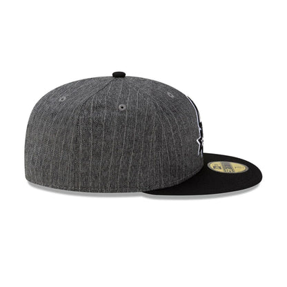 This is a San Antonio Spurs Black Pinstripe 59FIFTY Fitted Cap 7