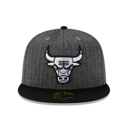 This is a Chicago Bulls Black Pinstripe 59FIFTY Fitted Cap 3