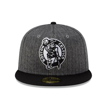 This is a Boston Celtics Black Pinstripe 59FIFTY Fitted Cap 3