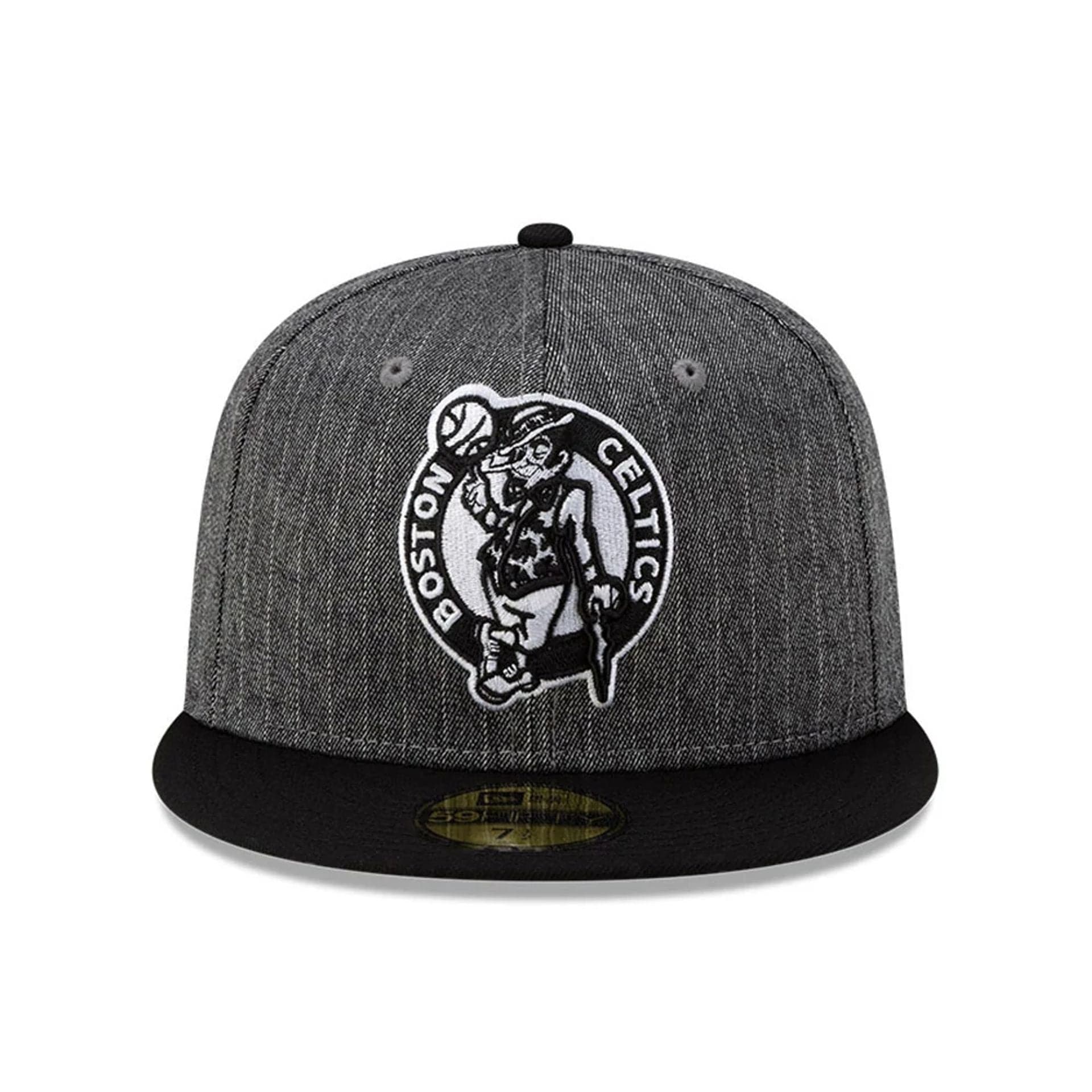 This is a Boston Celtics Black Pinstripe 59FIFTY Fitted Cap 3