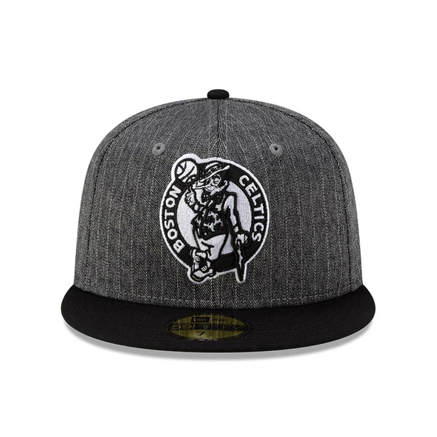 This is a Boston Celtics Black Pinstripe 59FIFTY Fitted Cap 3