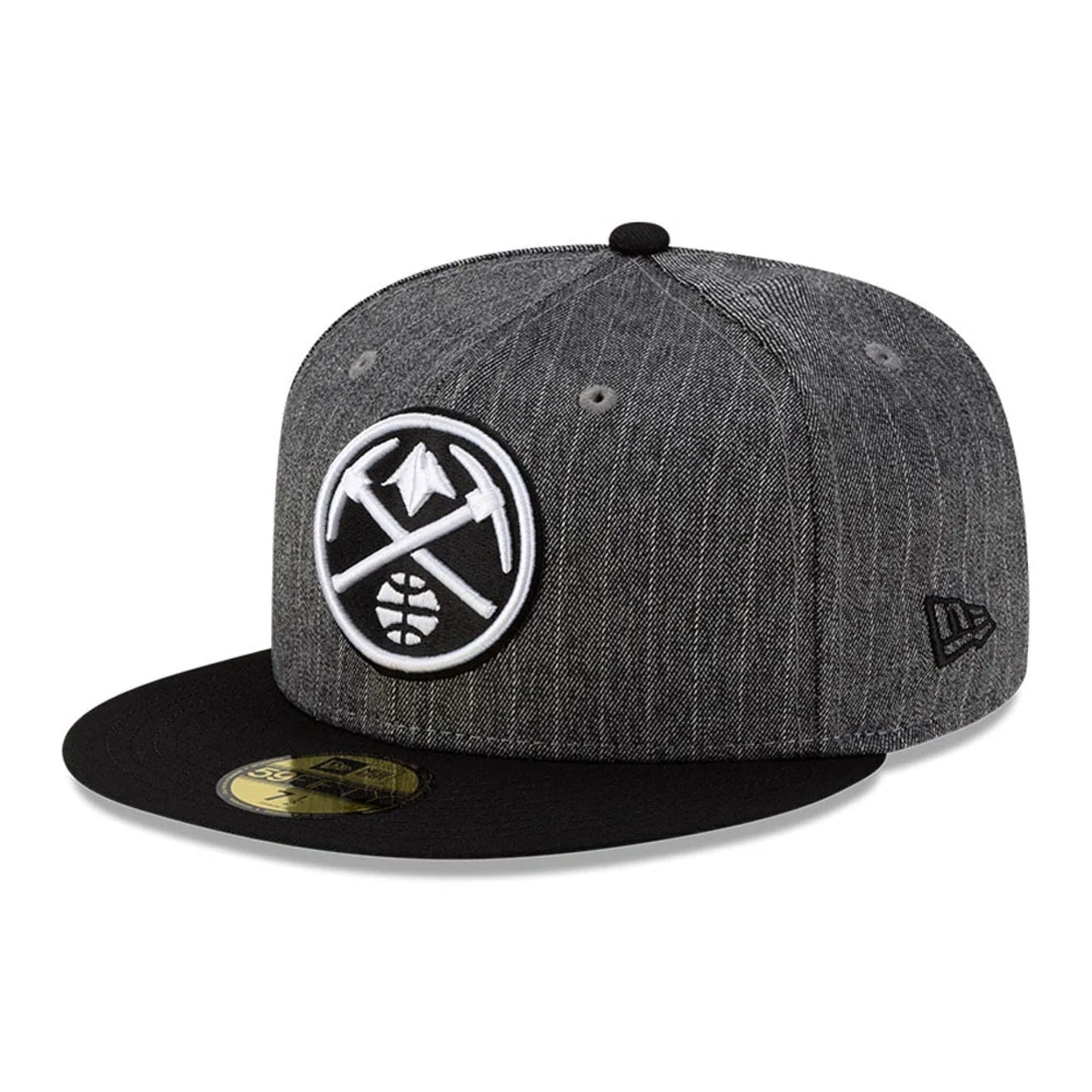 This is a Denver Nuggets Black Pinstripe 59FIFTY Fitted Cap 1