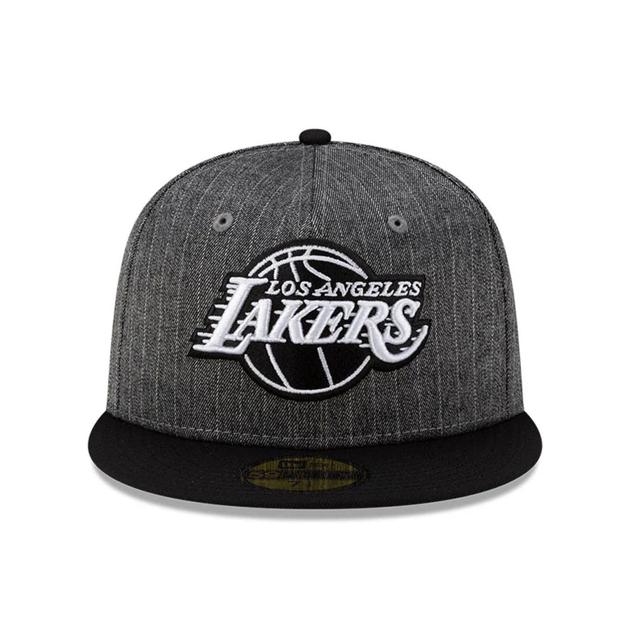 This is a LA Lakers Black Pinstripe 59FIFTY Fitted Cap 3