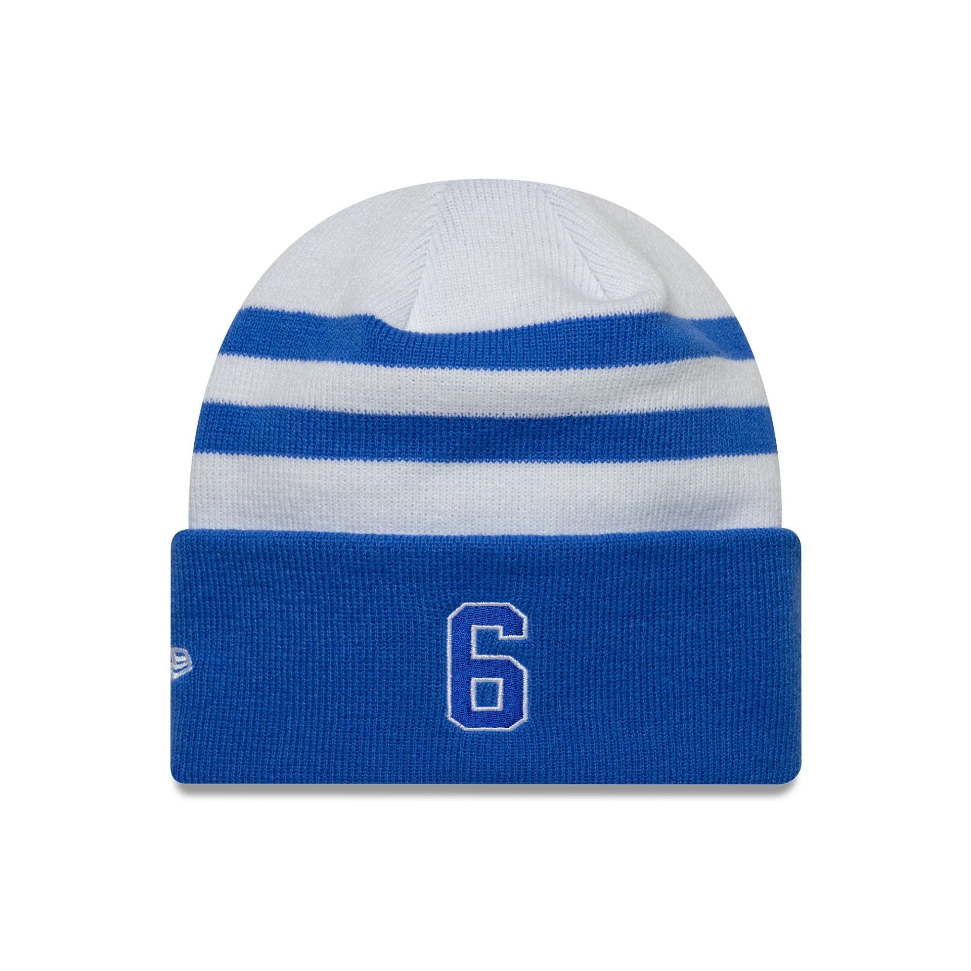 This is a Visa Cash App Racing Bulls Replica Isack Hadjar White Cuff Knit Beanie Hat 2