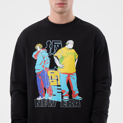 The Male model is wearing Sakamoto Days Netflix Black Crew Neck Sweater 3
