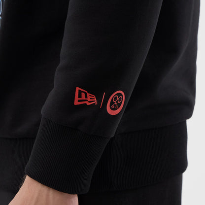 The Male model is wearing Sakamoto Days Netflix Black Crew Neck Sweater 5