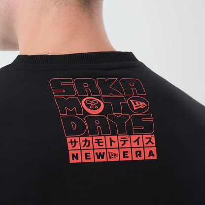 The Male model is wearing Sakamoto Days Netflix Black Crew Neck Sweater 6
