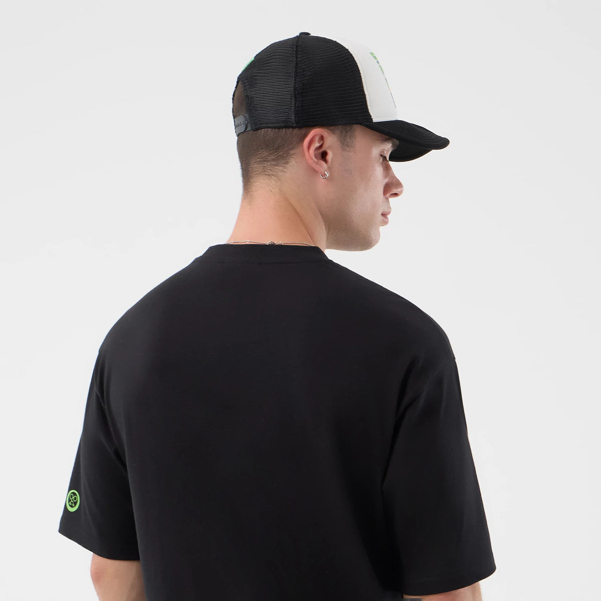 The Male model is wearing Sakamoto Days Netflix Black T-Shirt 7