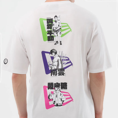 The Male model is wearing Sakamoto Days Netflix White T-Shirt  4