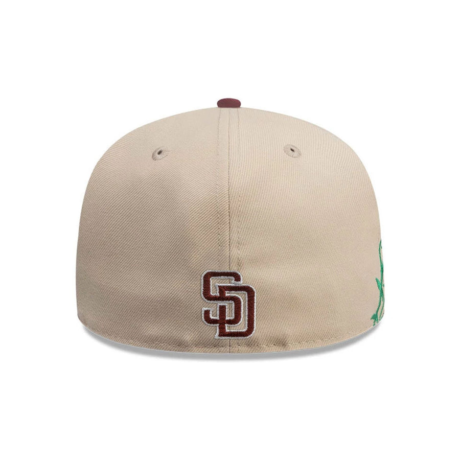 This is a San Diego Padres MLB City Element Chile Light Beige 59FIFTY Fitted Cap 6