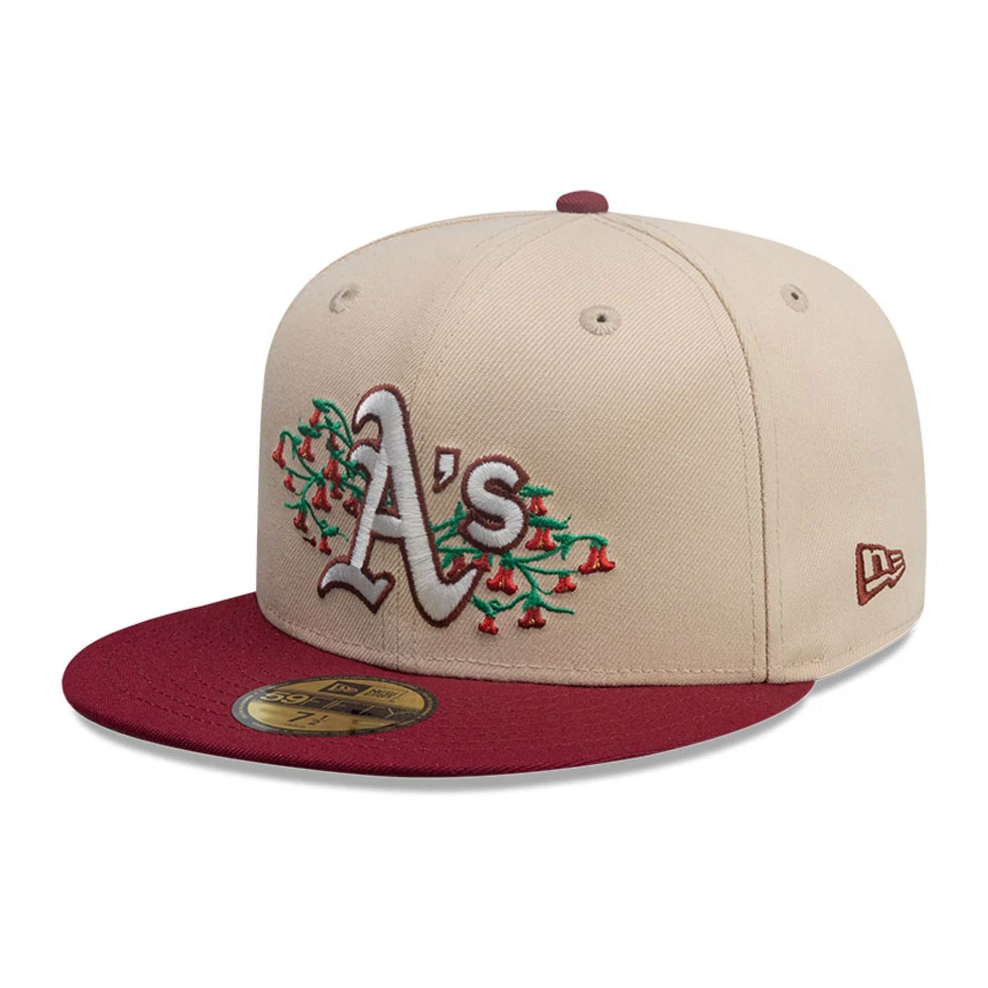 This is a Oakland Athletics MLB City Element Chile Light Beige 59FIFTY Fitted Cap 4