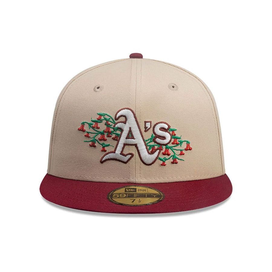 This is a Oakland Athletics MLB City Element Chile Light Beige 59FIFTY Fitted Cap 3