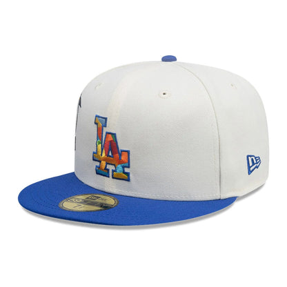 This is a LA Dodgers MLB City Element El Salvador White 59FIFTY Fitted Cap 4