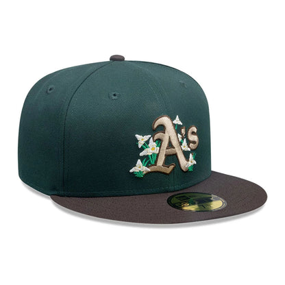 This is a Oakland Athletics MLB City Element Guatemala Dark Green 59FIFTY Fitted Cap 4