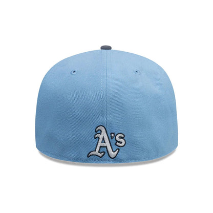 This is a Oakland Athletics MLB City Element Guatemala Pastel Blue 59FIFTY Fitted Cap 5