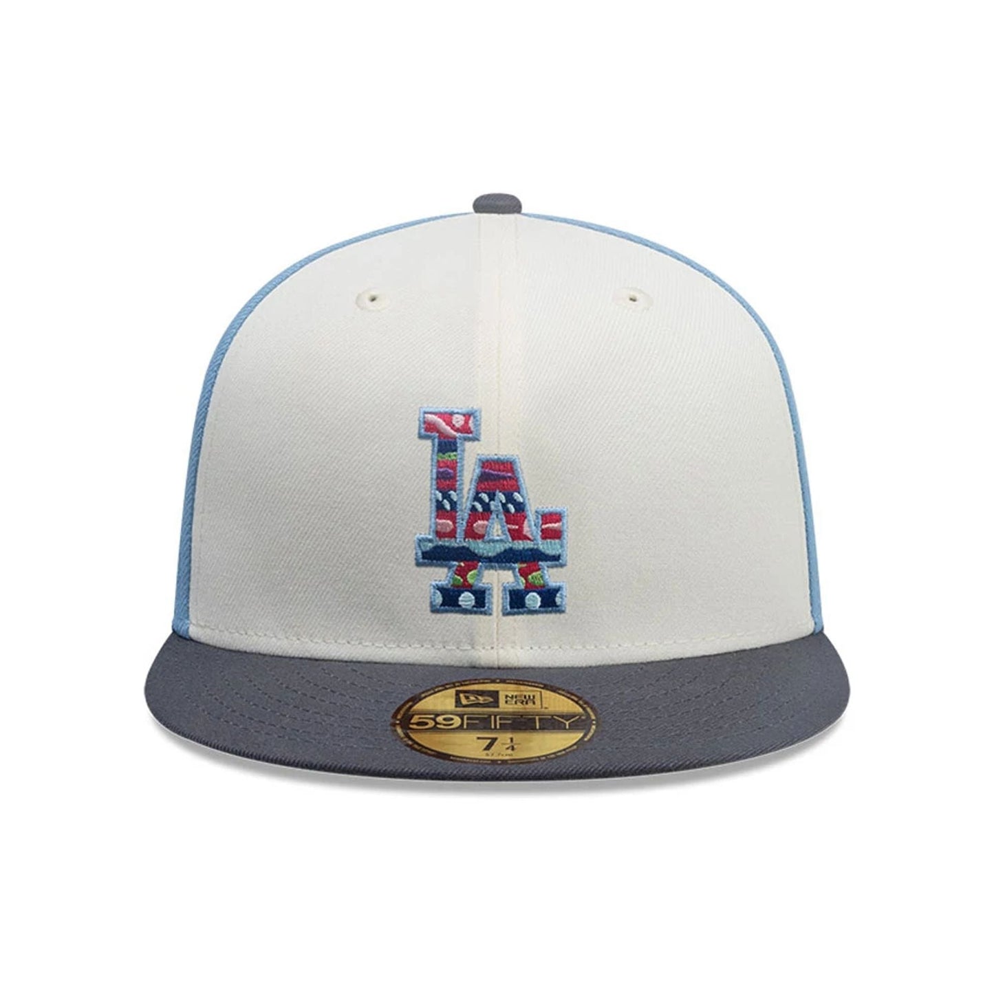 This is a LA Dodgers MLB City Element Guatemala Pastel Blue 59FIFTY Fitted Cap 3