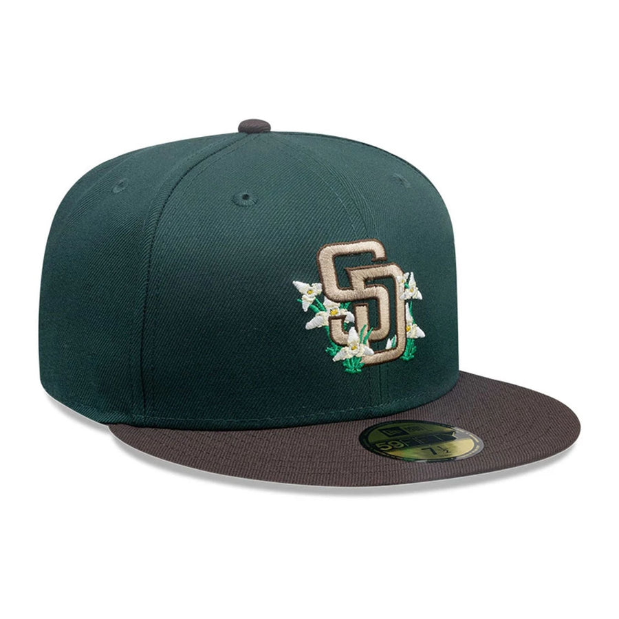 This is a San Diego Padres MLB City Element Guatemala Dark Green 59FIFTY Fitted Cap 4