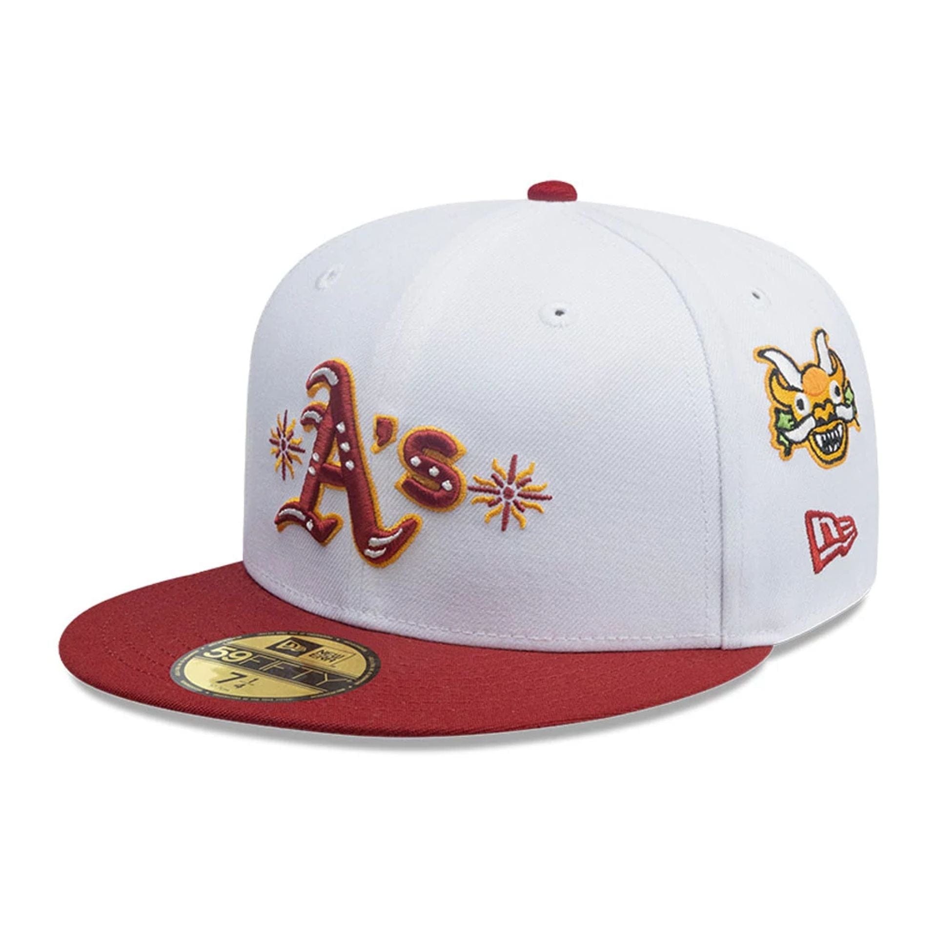 This is a Oakland Athletics MLB City Element Peru White 59FIFTY Fitted Cap 1