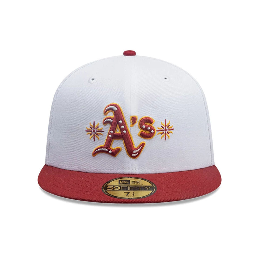 This is a Oakland Athletics MLB City Element Peru White 59FIFTY Fitted Cap 3