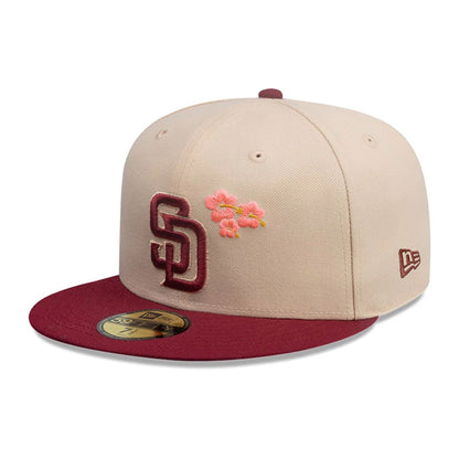 This is a San Diego Padres MLB City Element Puerto Rico Pastel Orange 59FIFTY Fitted Cap 1