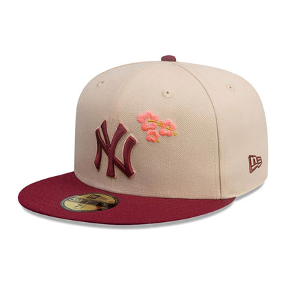 This is a New York Yankees MLB City Element Puerto Rico Pastel Orange 59FIFTY Fitted Cap 1