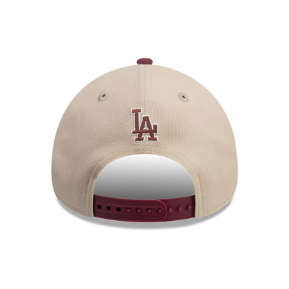 This is a LA Dodgers MLB City Element Chile Light Beige 9FORTY Adjustable Cap 5
