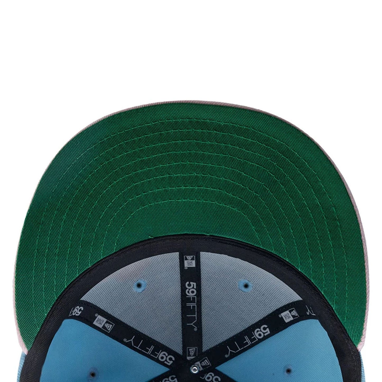 This is a New York Yankees MLB City Element Dominican Republic Pastel Blue 59FIFTY Fitted Cap 2