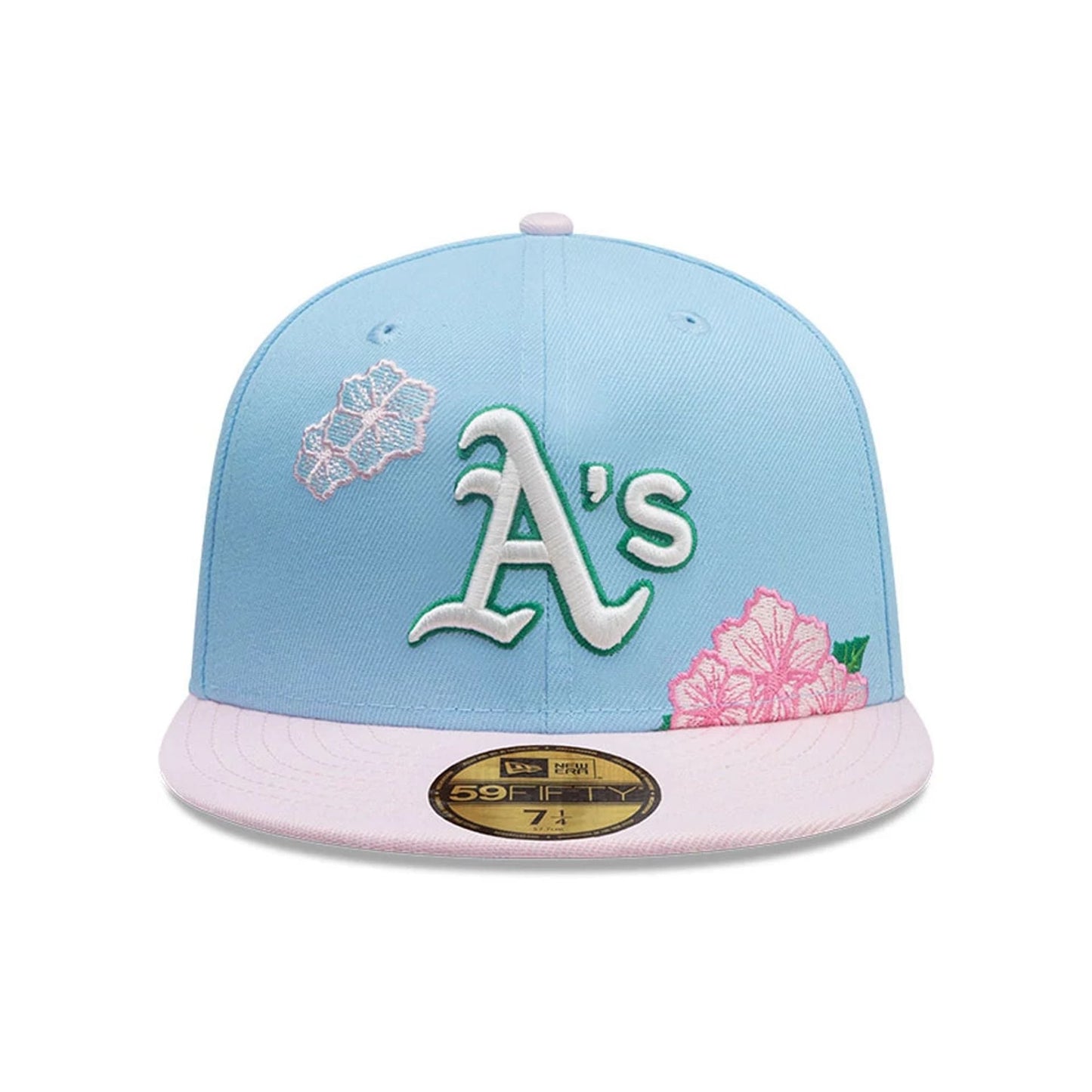 This is a Oakland Athletics MLB City Element Dominican Republic Pastel Blue 59FIFTY Fitted Cap 3