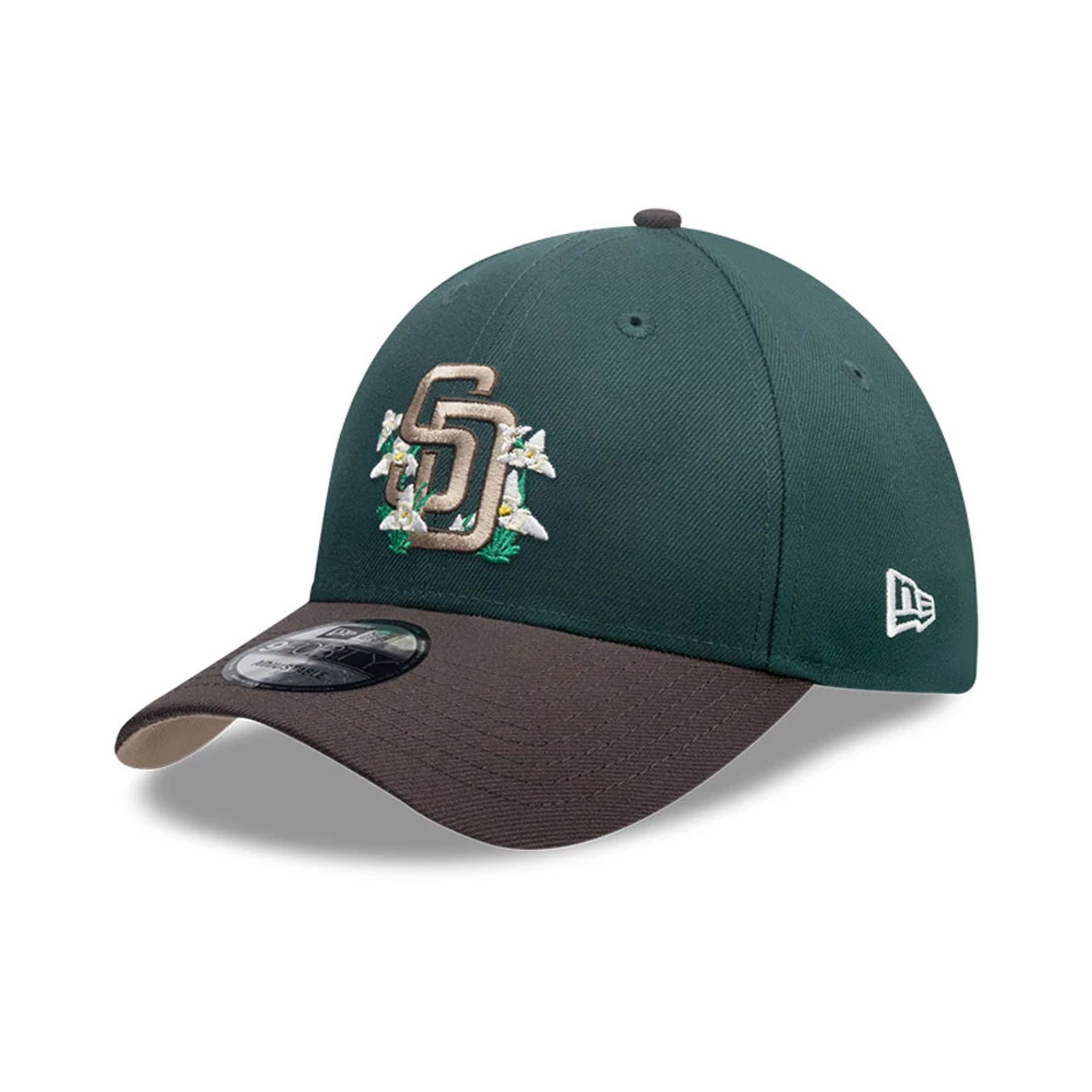 This is a San Diego Padres MLB City Element Guatemala Dark Green 9FORTY Adjustable Cap 1