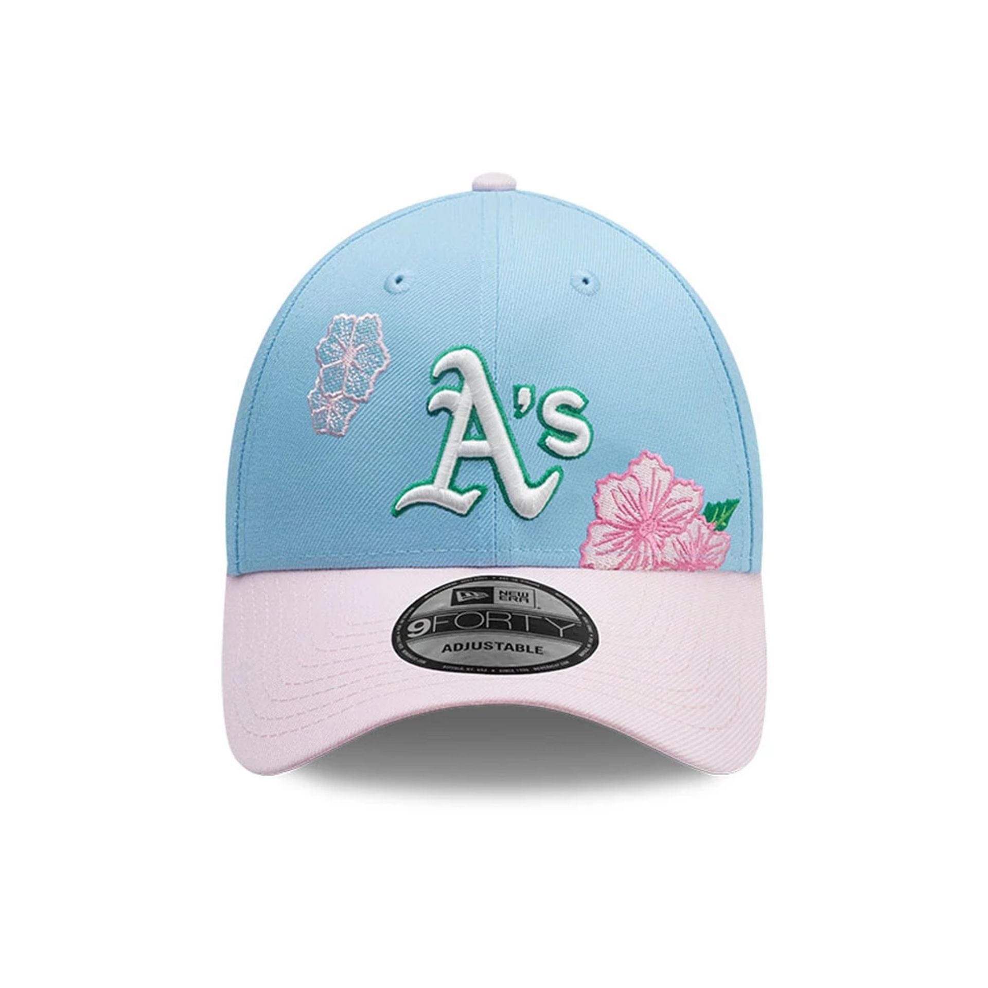 This is a Oakland Athletics MLB City Element Dominican Republic Pastel Blue 9FORTY Adjustable Cap 3