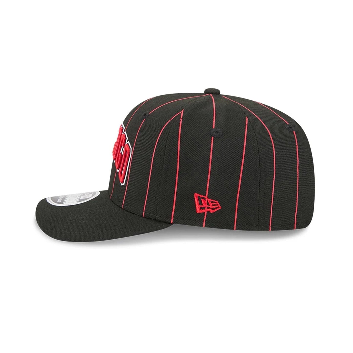 This is a Chicago Bulls NBA Statement Black 9SEVENTY Stretch Snap Adjustable Cap 6