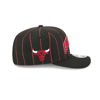 This is a Chicago Bulls NBA Statement Black 9SEVENTY Stretch Snap Adjustable Cap 5