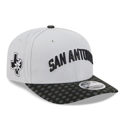 This is a San Antonio Spurs NBA Statement Grey 9SEVENTY Stretch Snap Adjustable Cap 1
