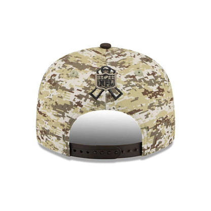 This is a Cleveland Browns NFL Salute To Service 2025 Dark Brown 9FIFTY Snapback Adjustable Cap 5