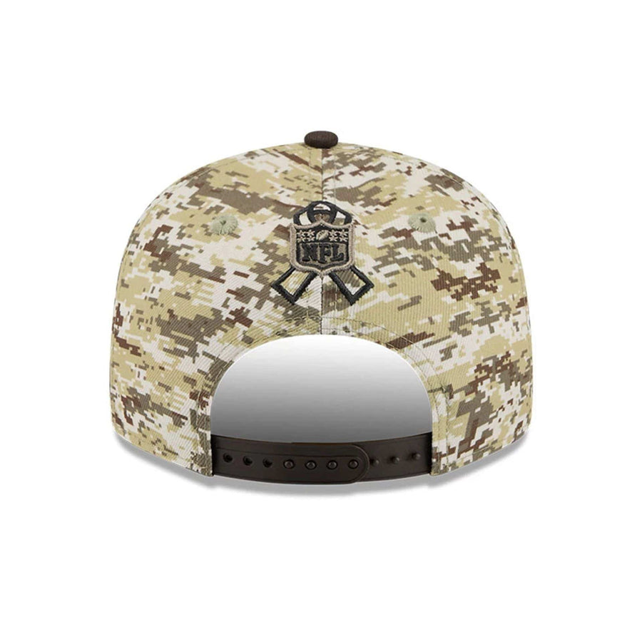 This is a Cleveland Browns NFL Salute To Service 2025 Dark Brown 9FIFTY Snapback Adjustable Cap 5